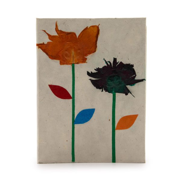 Lokta Notitieboek – 15 × 12 cm – 45 Pagina's – Himalaya Bloemmotief