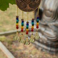 Indische windklokken - Medium Levensboom - Chakra kralen 5 belletjes - 10x36cm