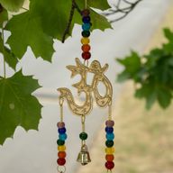 Indische belletjes - Messing Om met chakra-kralen - 7 belletjes - 9.5x32cm