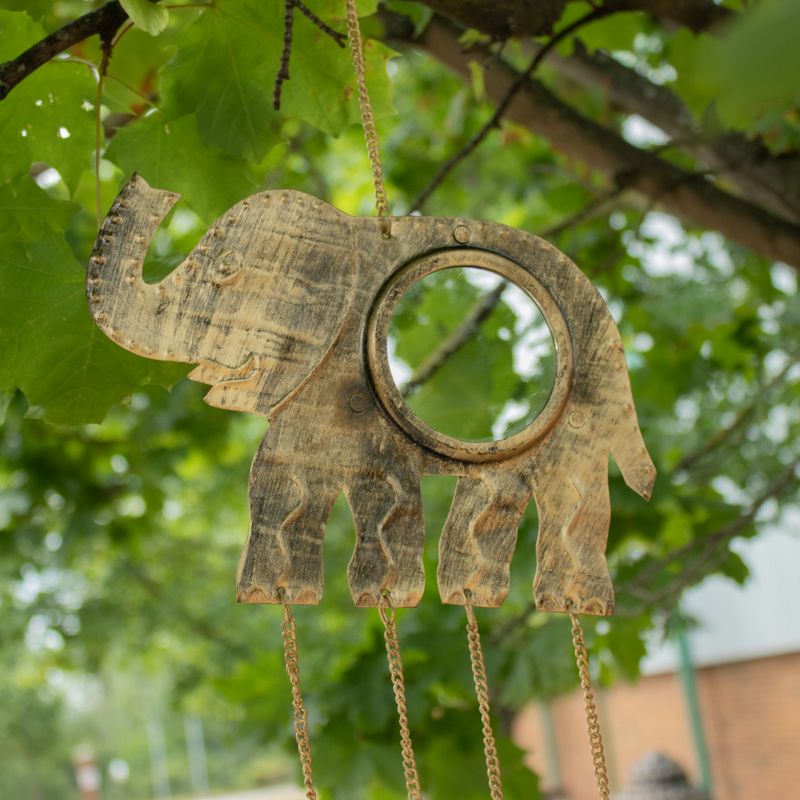 Indiase klokken - Olifant grote spiegel - 4 bellen - 24x60cm