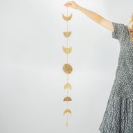 Indiase belletjes - Messing maanfasen-drop met bel - 1 m