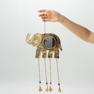 Indiase klokken - Olifant grote spiegel - 4 bellen - 24x60cm