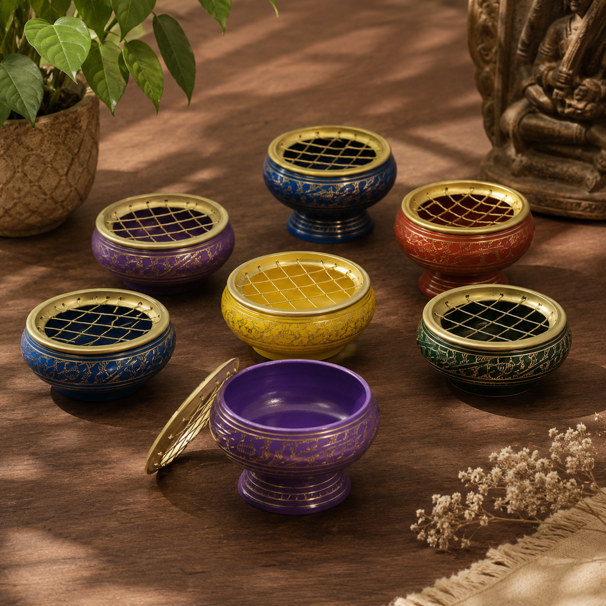 Groothandel Chakra Houtskool Wierookpot