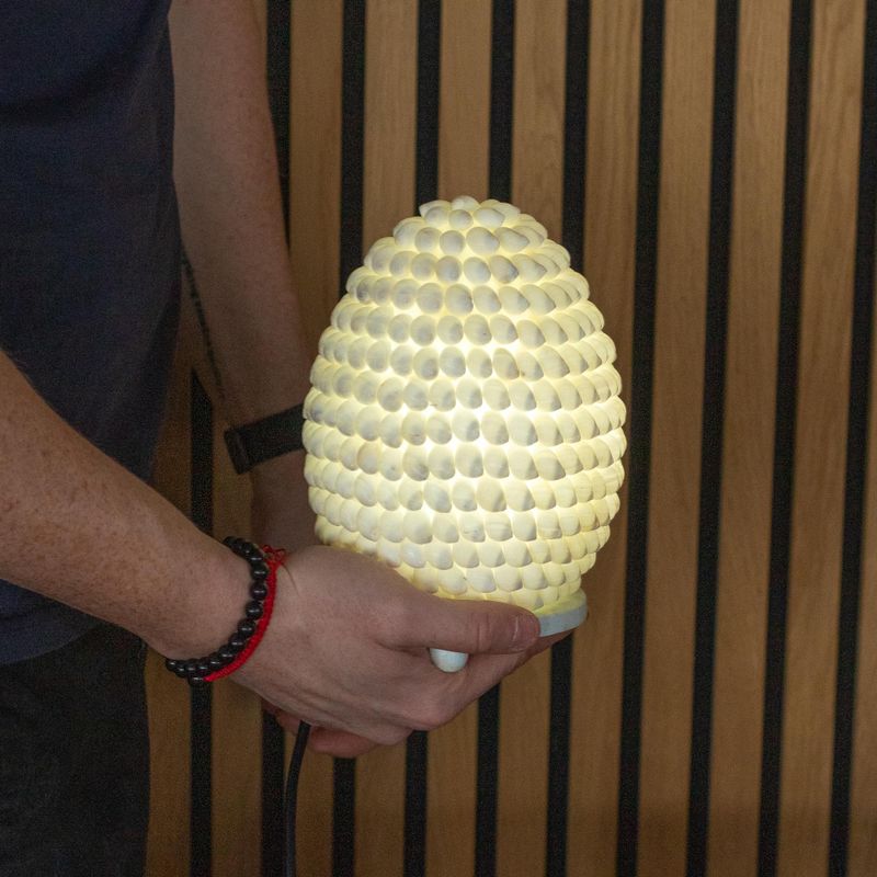 Boho zeeschelpenlamp - Buting Shell Oval - 15 cm
