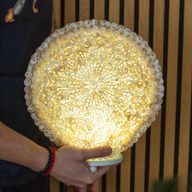 Boho Zeeschelp Lamp - Gesneden Kunstschelp - Groot Rond - 30 cm