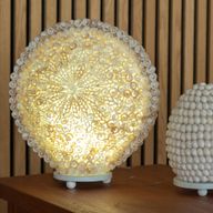 Boho Zeeschelp Lamp - Gesneden Kunstschelp - Groot Rond - 30 cm