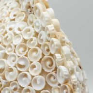 Boho Zeeschelp Lamp - Gesneden Kunstschelp - Groot Rond - 30 cm