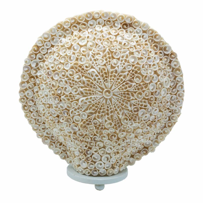 Boho Zeeschelp Lamp - Gesneden Kunstschelp - Groot Rond - 30 cm