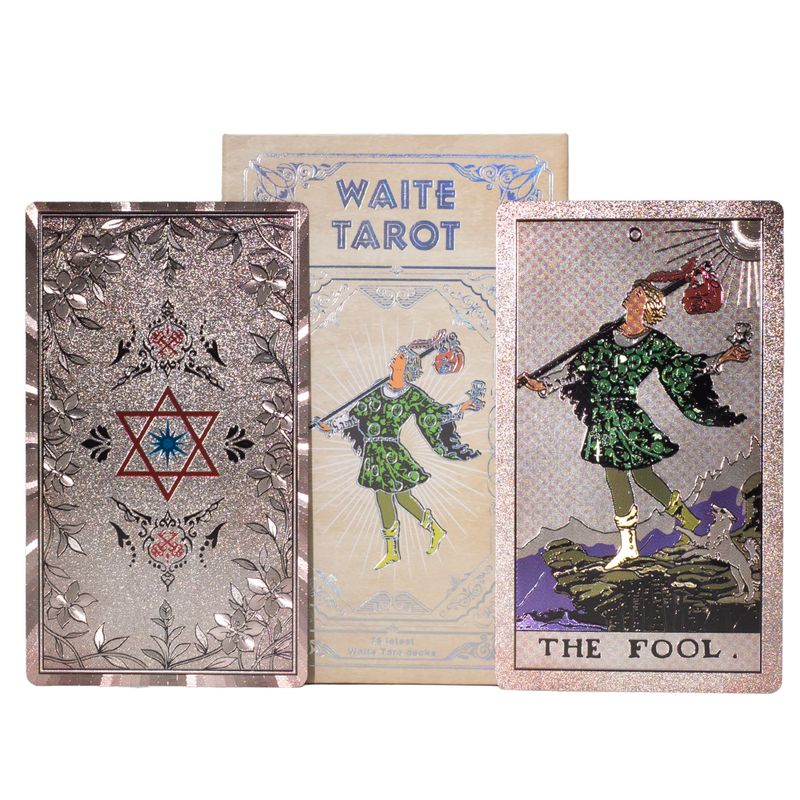 Zilveren folie Waite Tarotkaartenset - met boekje