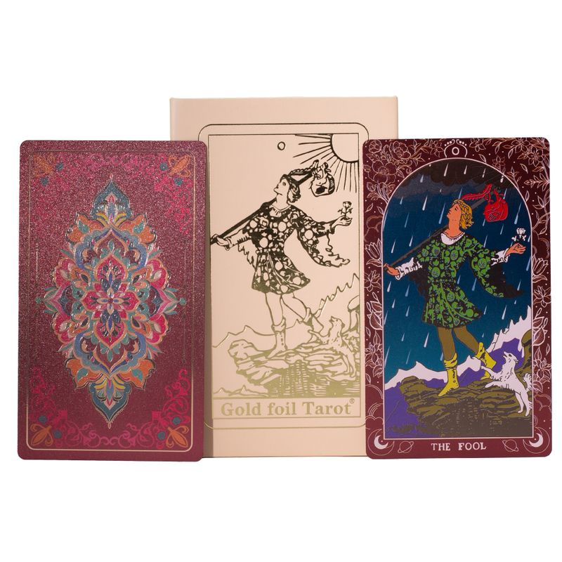 Roze doos robijnfolie Tarotkaart-geschenkdoos met boekje
