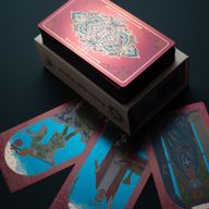 Roze doos robijnfolie Tarotkaart-geschenkdoos met boekje