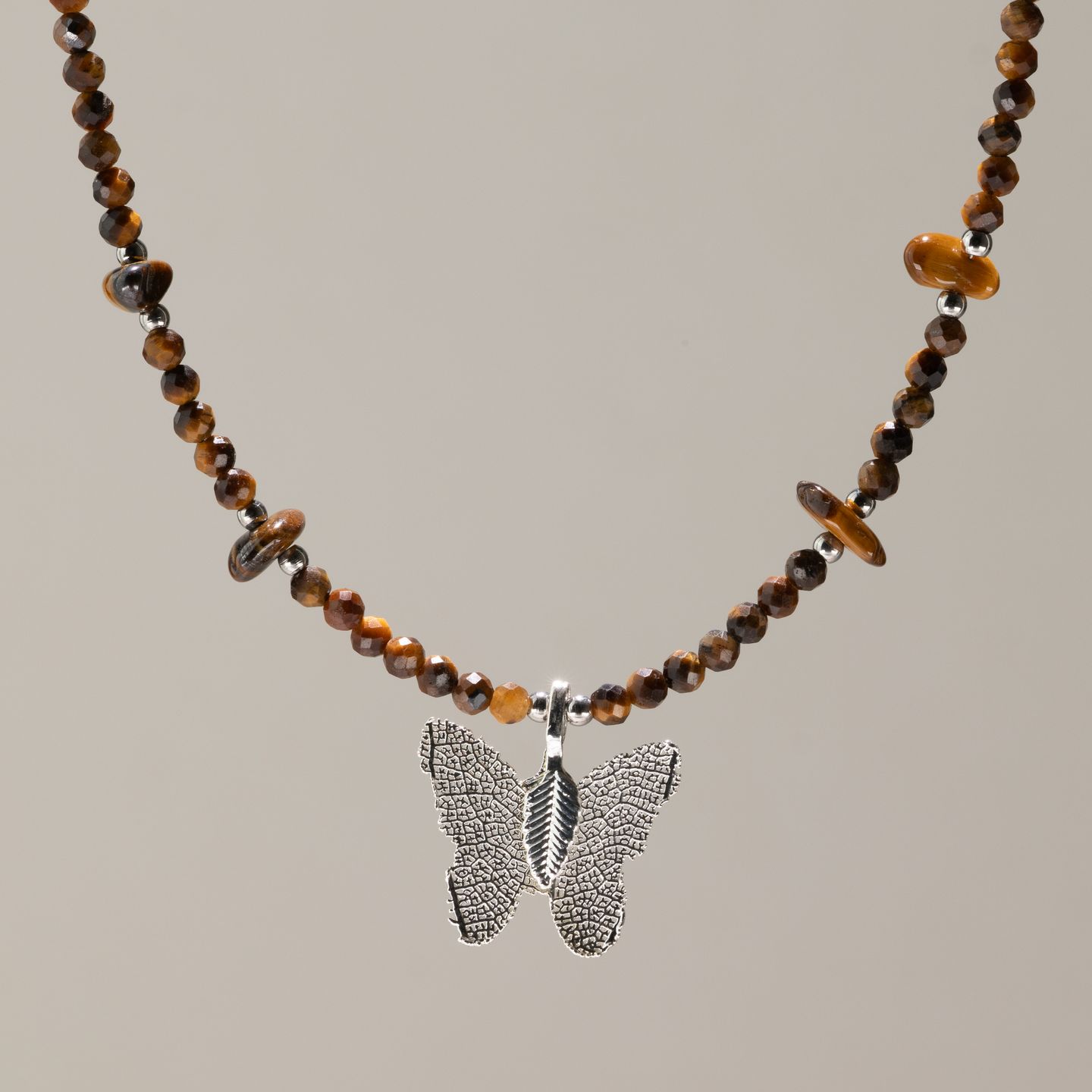 Nymph Edelsteen Kettingen – Vlinderhanger Van Echt Blad