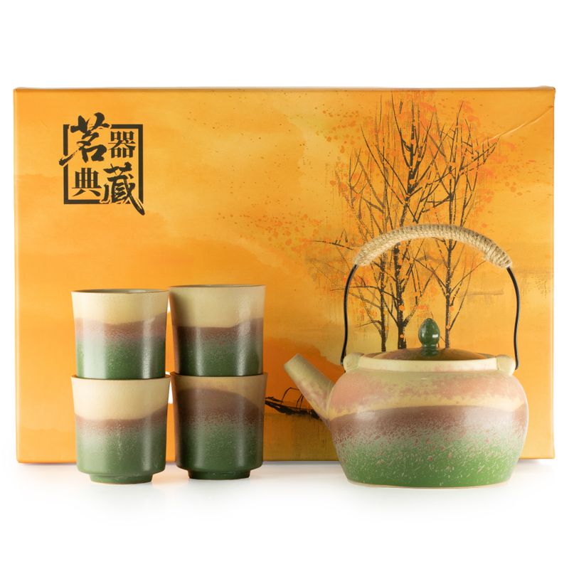 Japanse Kyusu-stijl theeset - Voor groene thee - Vier kopjes