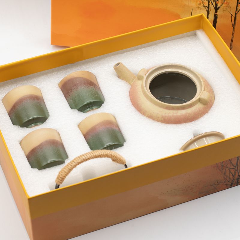 Japanse Kyusu-stijl theeset - Voor groene thee - Vier kopjes