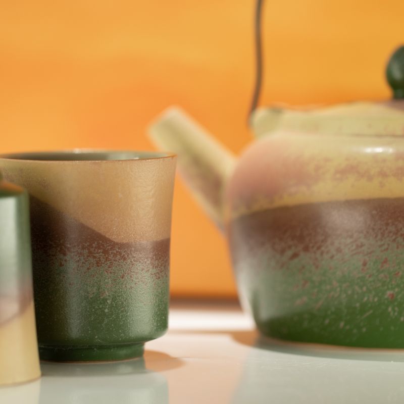 Japanse Kyusu-stijl theeset - Voor groene thee - Vier kopjes