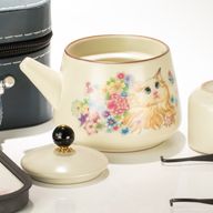 Reis-theepotset en twee kopjes - Kattenliefhebber