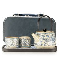Reis theepotset en twee kopjes - China Ru Blauw