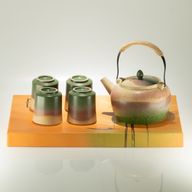 Japanse Kyusu-stijl theeset - Voor groene thee - Vier kopjes