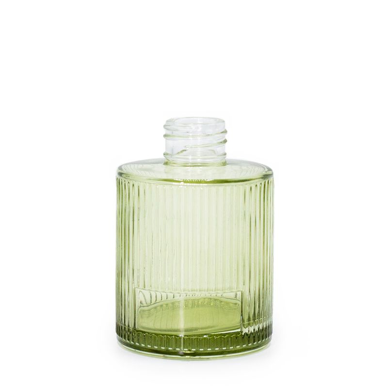 150 ml geribbelde ronde rietdiffusorfles (28 mm nek) - rookachtig groen