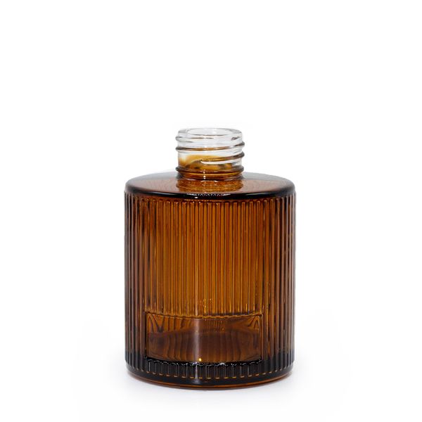 150 ml Geribbelde Ronde Reed Diffuser Fles (28 mm Hals) - Amber
