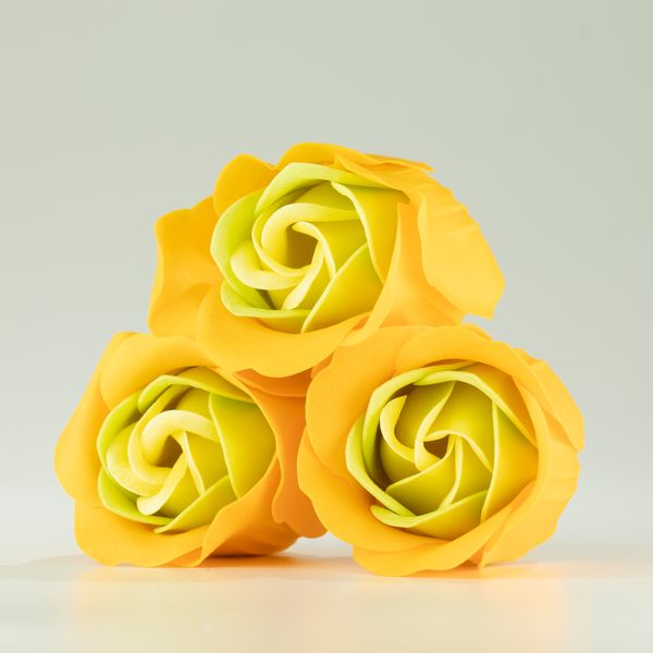 Set van 3 Zeep Rozen in Hartvormige Kado Verpakking - Lente Rozen
