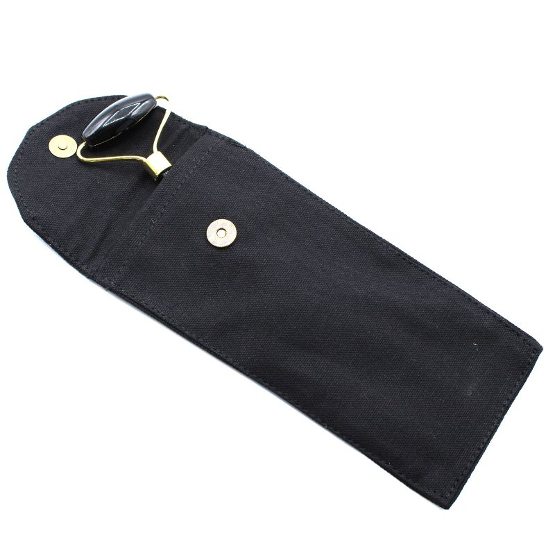 Edelsteen Gezichtsroller - Zwarte Obsidiaan met Etui