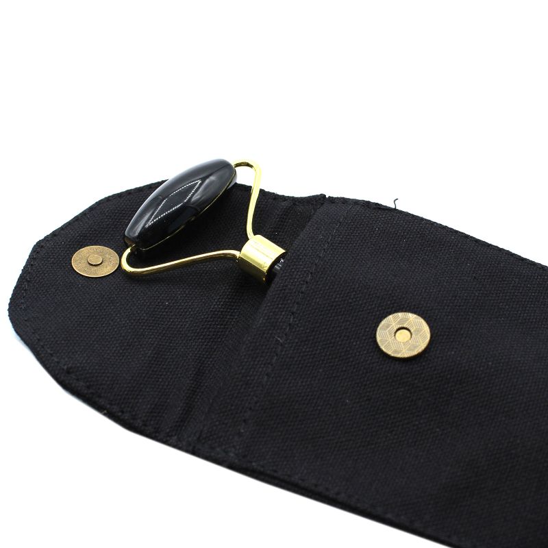 Edelsteen Gezichtsroller - Zwarte Obsidiaan met Etui