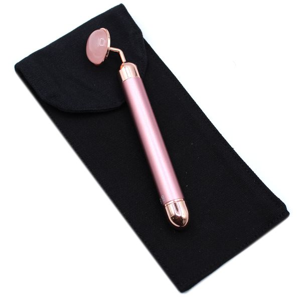 Edelsteen Vibratie Gezichts Massager - Roze Kwarts
