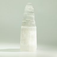 Natural Selenite Tower Lamp - 25 cm