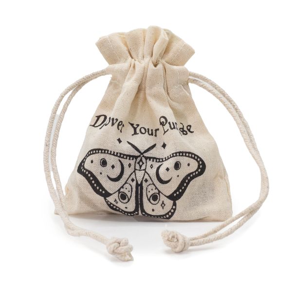 Esoterisch Zakje – Naturel & Zwart (4x2 Ontwerpen) – 10x12 cm