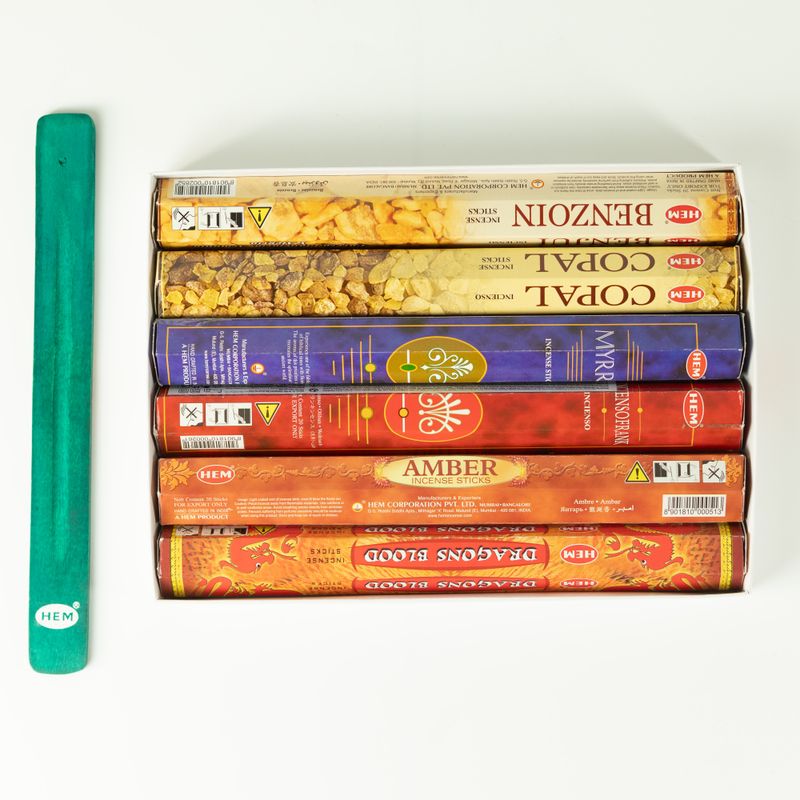 HEM Hexaganal Incence - Harsverzameling & Asvang (assortimentverpakking van 6 stuks)