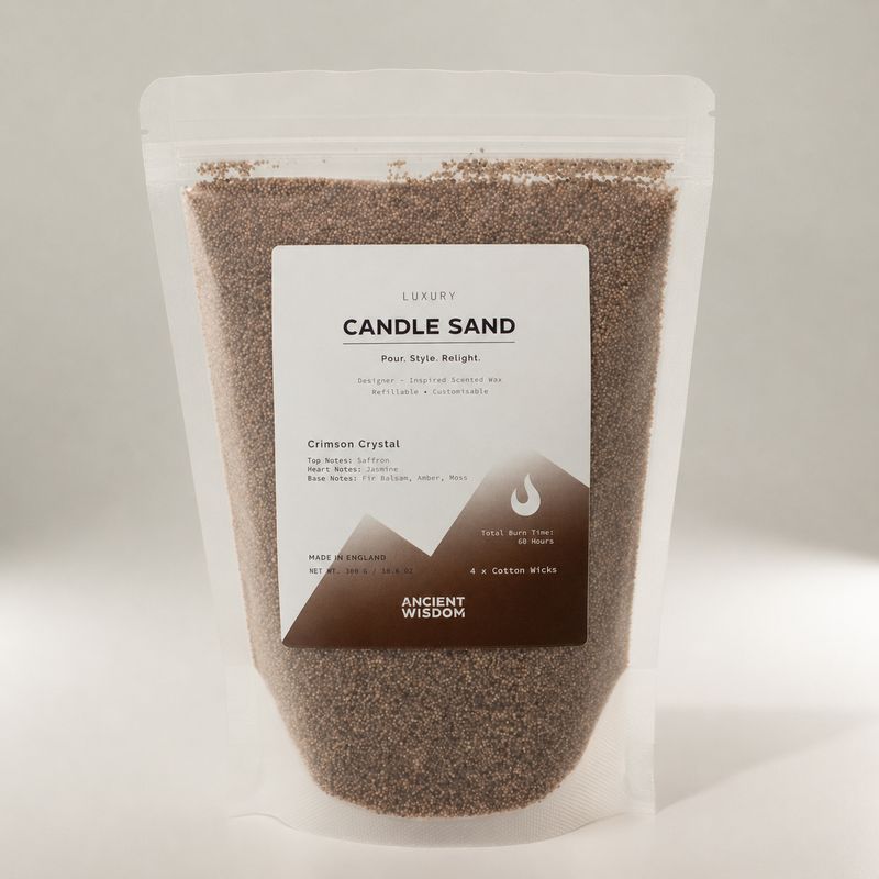 Geurende kaarszand - Mocha Bruin - Karmijn Kristal - 300 g