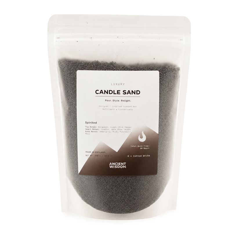 Geurende Kaarszand - Zwart - Spirited - 300g