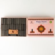 Verpakking van 104 Natuurlijke wierook-smudge stenen en brander - Happy Planets - Rituele blokjes