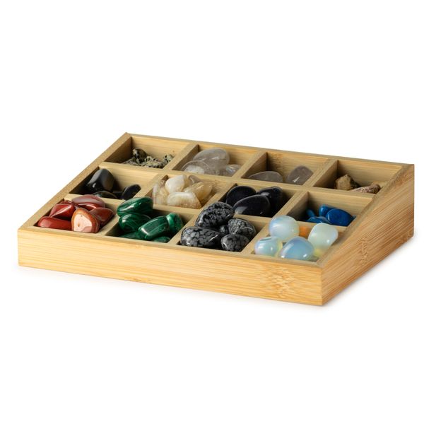 Taps Toelopende Bamboe Display voor 12 Doosjes 24x18x5cm