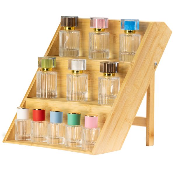 Staande Bamboe Display met 4 Etages - 30x30x24cm