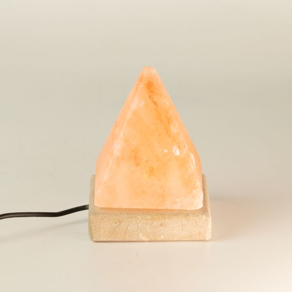 Himalaya Zout Lamp - USB Aansluiting - Piramide - 9 cm Natuurlijke Kleur