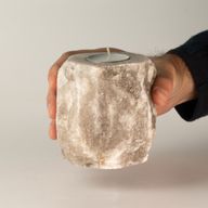 Grijze zoutkaarsenhouder 600-800 g