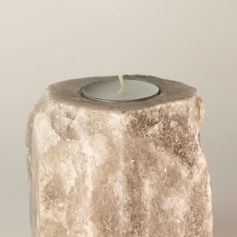 Grijze zoutkaarsenhouder 600-800 g
