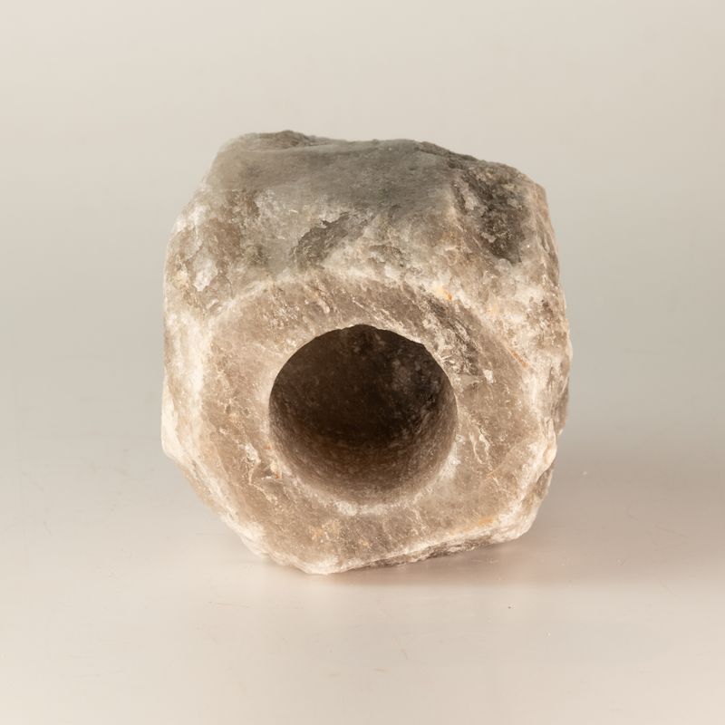 Grijze zoutkaarsenhouder 600-800 g