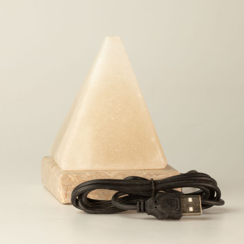 Kwaliteits USB-piramide witte zoutlamp - 9 cm (multi)