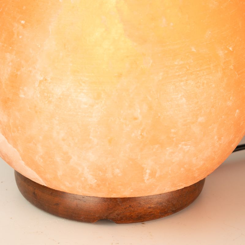 Zoutlamp Bal - Grote houten basis 3-4kg