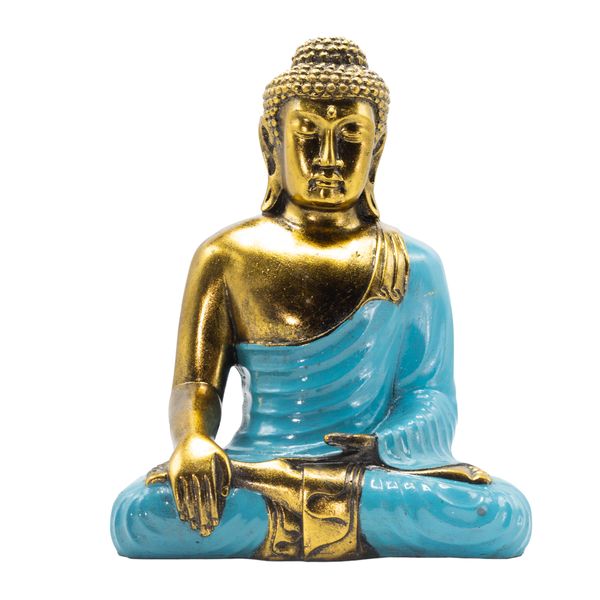 Turquoise & Goud Boeddha – Extra Groot 30 cm – Aarde Aanrakend (Verlichting)