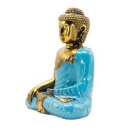 Teal en Goud Boeddha - Extra Groot 30 cm - Aarde Aanraken (Verlichting)