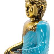 Teal en Goud Boeddha - Extra Groot 30 cm - Aarde Aanraken (Verlichting)