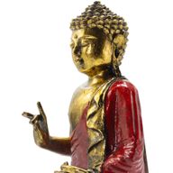 Rood & Goud Boeddha - Extra Groot 30 cm - Abhaya Mudra (Geen Angst)
