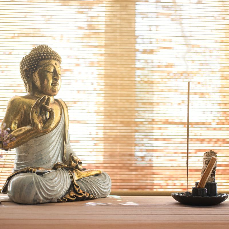 Witte en Gouden Boeddha - Extra Groot 30 cm - Namaste (Welkom)
