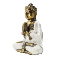 Witte en Gouden Boeddha - Extra Groot 30 cm - Namaste (Welkom)