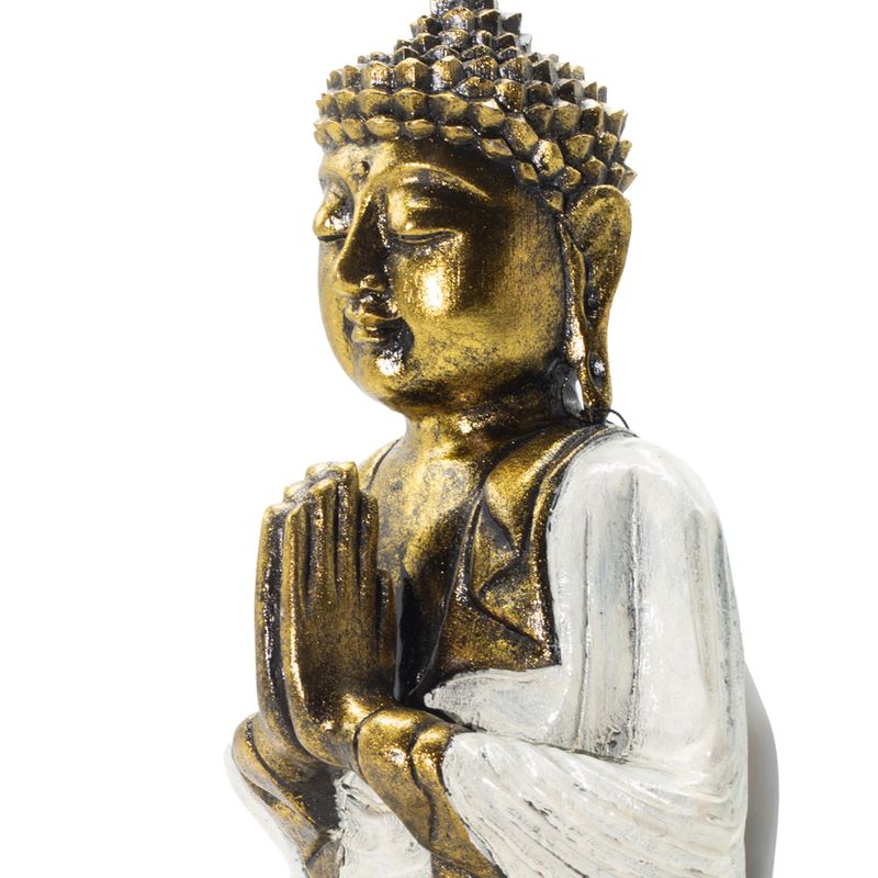 Witte en Gouden Boeddha - Extra Groot 30 cm - Namaste (Welkom)