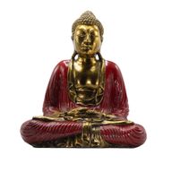 Rood & Goud Boeddha - Extra Groot 40cm -  Duyana Mudra (Meditatie)